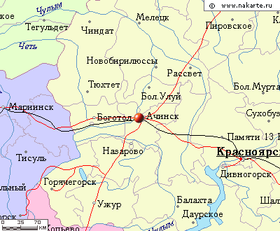Карта г. Ачинска